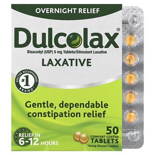 Dulcolax, слабительное средство, 50 успокаивающих таблеток, покрытых оболочкой