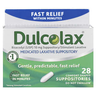 Dulcolax, 薬用ラクサティブ座薬、快適な形状の座薬28個