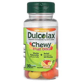 Dulcolax, Chewy Fruit Bites（チューウィーフルーツバイト）、さまざまなフルーツ味、チュアブルサプリメント30粒
