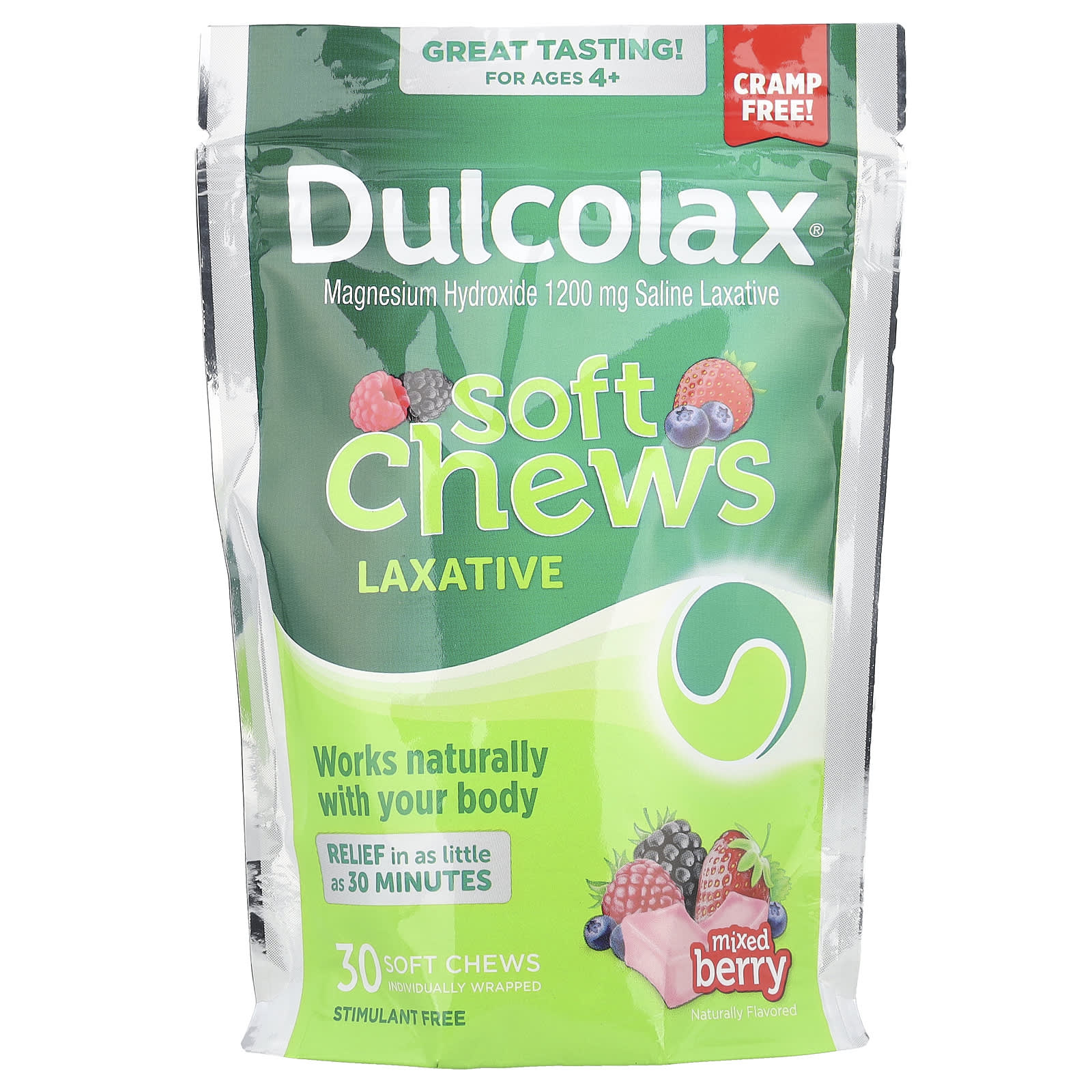 Laxante Mastigável, Para Maiores de 4 Anos, Frutos Silvestres, 30