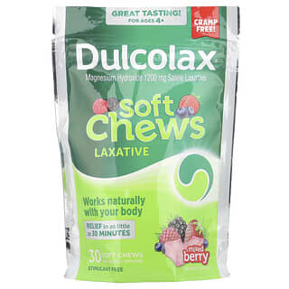 Dulcolax, Laxante masticable blando, Para niños de 4 años en adelante, Bayas mixtas, 30 comprimidos masticables blandos