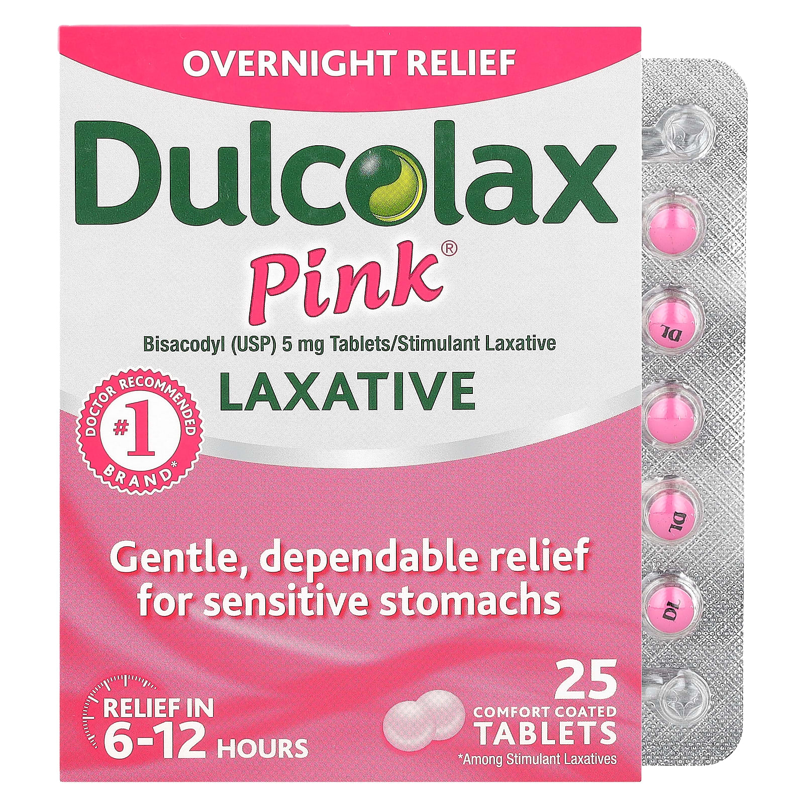 Dulcolax Pink Laxative Tablet, Overnight Relief