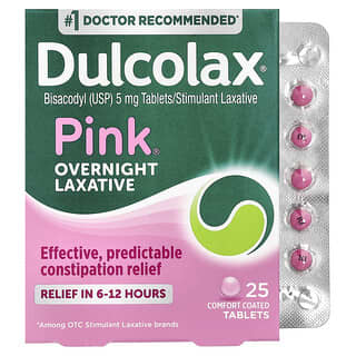 Dulcolax, 粉紅色緩解排便困難方劑，5 毫克，25 片舒適包衣片