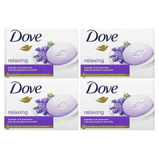 Dove, Relajante, Barra de jabón, Aceite de lavanda y manzanilla`` 4 barras 106 g (3,75 oz)