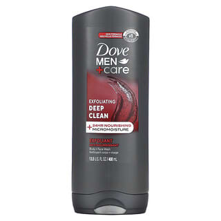 Dove, Men+Care, Exfoliating Deep Clean, Body + Face Wash, 13.5 oz (400 ml)