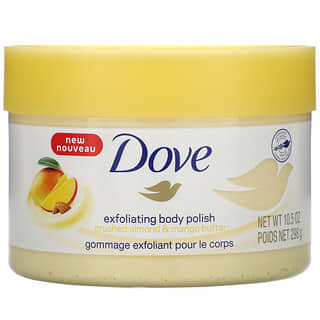 Dove, Exfoliante para el cuerpo, Mantequilla de almendra y mango triturados, 298 g (10,5 oz)