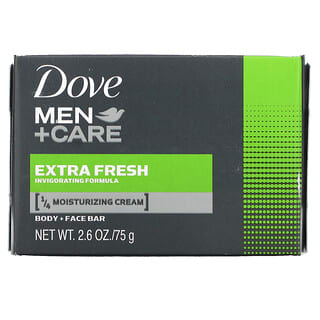 Dove, للرجال + عناية ، قالب صابون للجسم + الوجه ، انتعاش إضافي ، 2.6 أونصة (75 جم)
