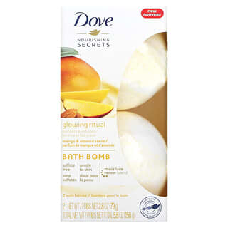 Dove, 滋养秘诀，沐浴炸弹，芒果和杏仁，2 个，每个 2.8 盎司（79 克）