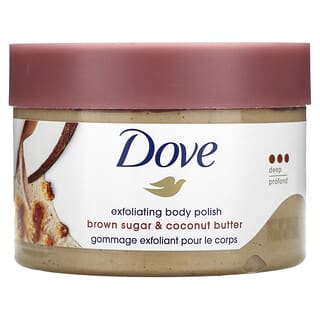 Dove, Exfoliante para el cuerpo, Azúcar moreno y mantequilla de coco`` 298 g (10,5 oz)