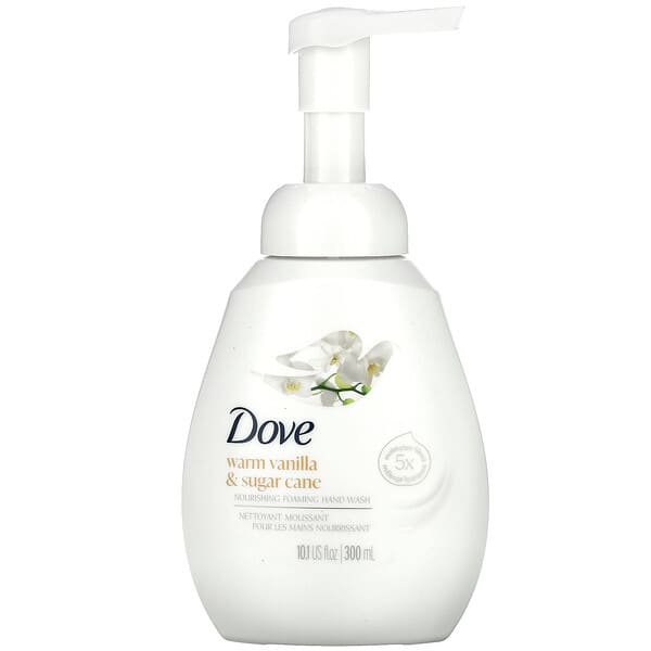 Dove, Питательная пенка для мытья рук, с теплой ванилью и сахарным тростником, 300 мл (10,1 жидк. Унции)