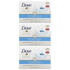 Dove, Care & Protect（ケア＆プロテクト）アンチバクテリアル ビューティーバー、3個、各90g（3.17オンス）