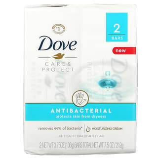 Dove, Care & Protect, Antibacterial Beauty Bar, 2 Bars 3.75 oz (106 g) Each