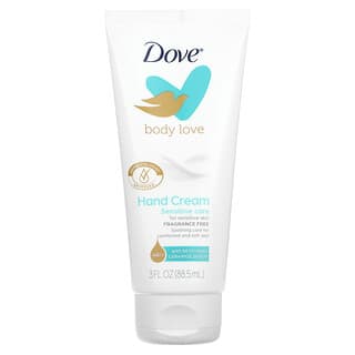 Dove, Body Love, Crème pour les mains, Peaux sensibles, Sans parfum, 88,5 ml