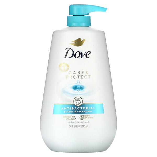 Dove, Care &amp; Protect, Jabón líquido antibacteriano para el cuerpo, 905 ml (30,6 oz. Líq.)
