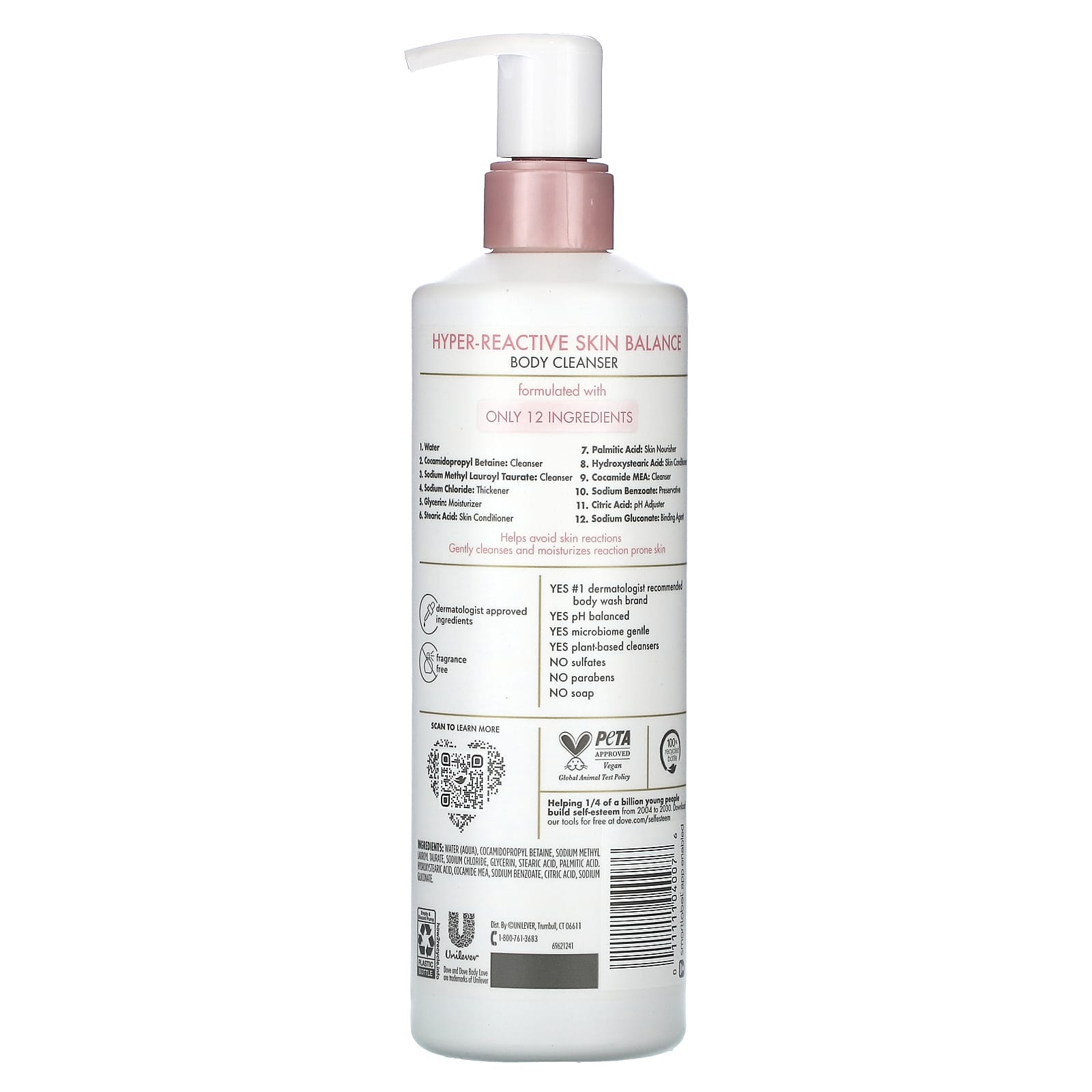 Dove, Body Love, HyperReactive Skin Balance Body Cleanser, Fragrance