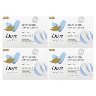 Dove, Body Love, Beauty Bar Soap, Dry-Cracked Skin Replenish, 2 Bars, 3.75 oz (106 g) Each