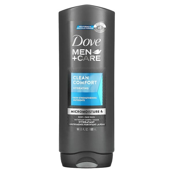 Dove‏, Men+Care, نظافة مريحة, غسول الجسم والوجه, 18 اونصة سائلة (532 مل)