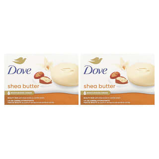 Dove, Beauty Bar Soap, Shea Butter &  Vanilla, 2 Bars, 3.75 oz (106 g) Each