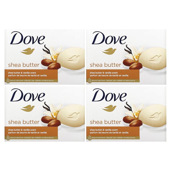 Dove, 美容塊皂，乳木果油和香草，2 塊，每塊 3.75 盎司（106 克）