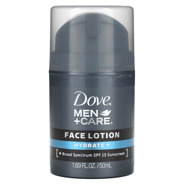 Dove, 맨 + 케어, 페이스 로션, 하이드레이트+, SPF 15, 50ml(1.69fl oz)