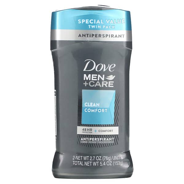 Dove, Men+Care, Clean Comfort, Antiperspirant Deodorant, 2 Pack, 2.7 oz ...