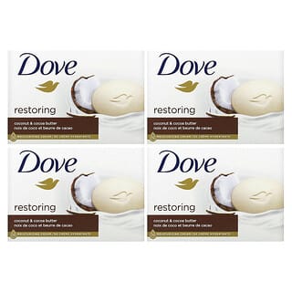 Dove, 퓨얼리 팸퍼링 뷰티 바, 코코넛 우유와 자스민 꽃잎, 바 4개, 각각 4oz(113g)