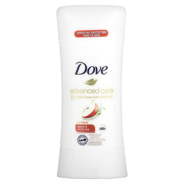 Dove, Advanced Care, Go Fresh, Antiperspirant Deodorant, Apple &amp; White Tea, 2.6 oz (74 g)