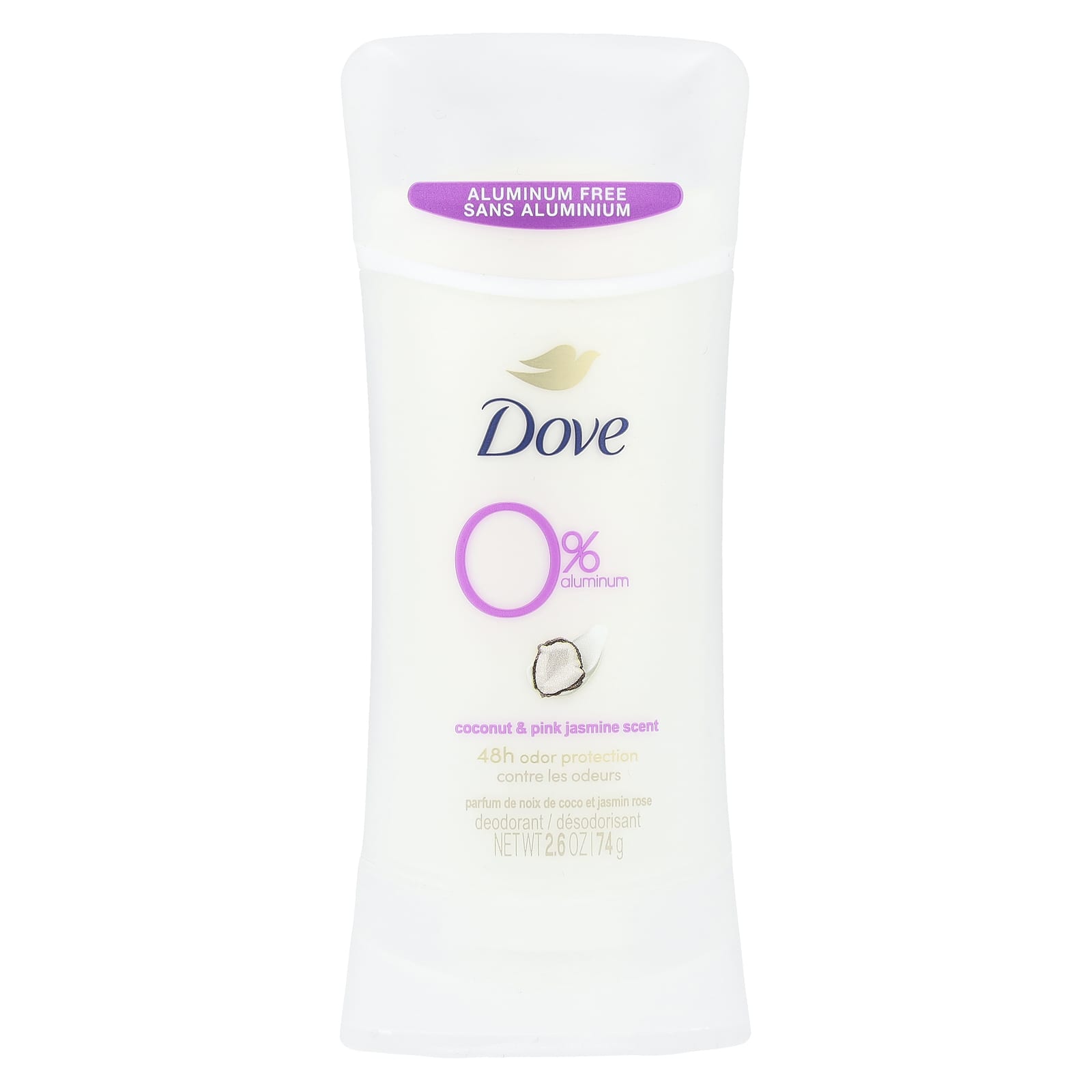 Aluminum Free Deodorant、ココナッツ＆ピンクジャスミン、74g（2.6