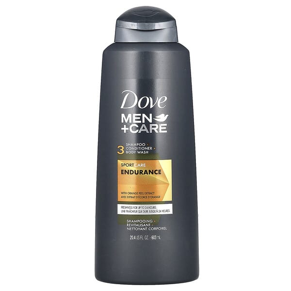 Dove, Men+Care, 3 Champú, Acondicionador y Jabón líquido para el cuerpo, SportCare, Resistencia con extracto de cáscara de naranja, 603 ml (20,4 oz. líq.)