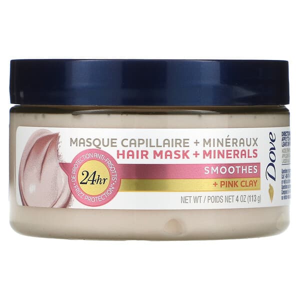 Dove, Hair Mask + Minerals, Smoothes + Pink Clay, 4 oz (113 g)