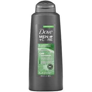 Dove, Men+Care, 2 In 1 샴푸 + 컨디셔너, 활력 부여, 라임 + 시더우드, 603ml(20.4fl oz)