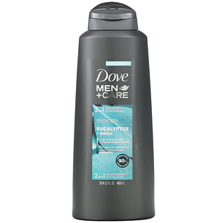 Dove, Men+Care, Shampooing + après-shampooing 2 en 1, Revitalisant, Eucalyptus + Bouleau, 603 ml