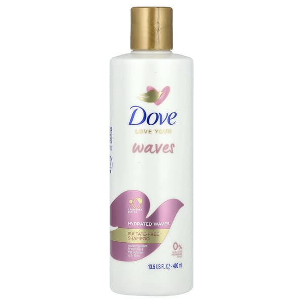 Dove, Love Your Waves，無硫酸鹽洗髮水，13.5 液量盎司（400 毫升）
