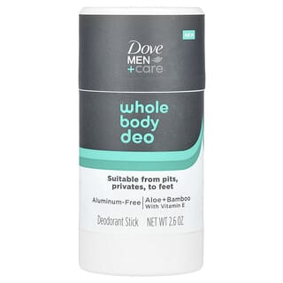 Dove, Men + Care, Desodorante para todo el cuerpo, Desodorante en barra, Aloe, bambú y vitamina E, 2,6 oz