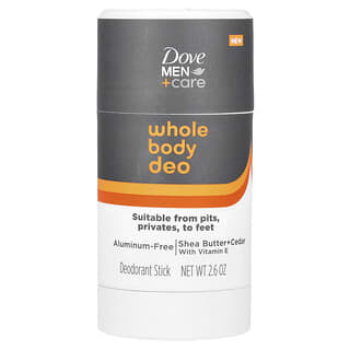 Dove, Men + Care, Whole Body Deo, Deodorant Stick, Shea Butter + Cedar with Vitamin E, 2.6 oz