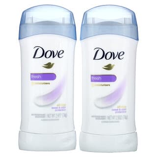 Dove, дезодорант-антиперспирант, твердый, свежесть, двойная упаковка, 2 шт. в упаковке, 74 г (2,6 унции)