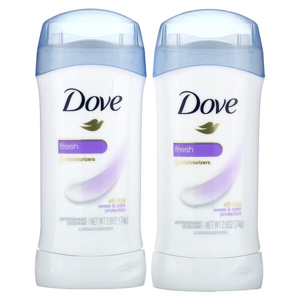 Dove, 止汗淨味劑，清新，2 包，每包 2.6 盎司（74 克）