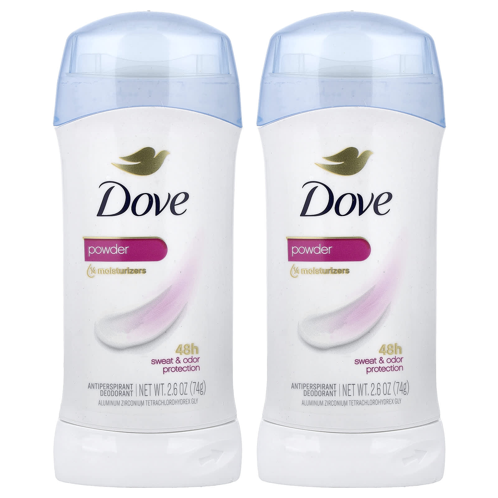 Antiperspirant Deodorant、パウダー、2個セット、各74g（2.6オンス）