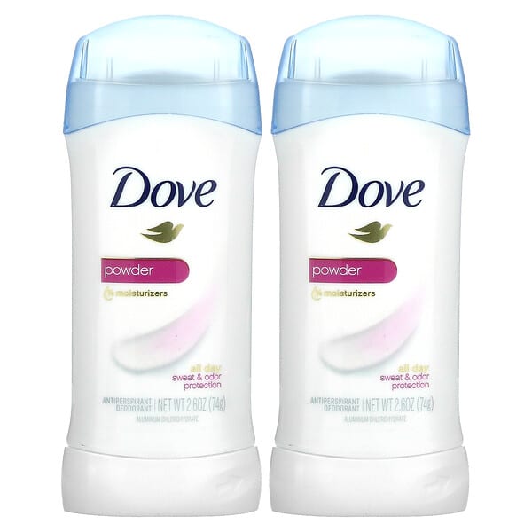 Dove, インビジブル ソリッド デオドラント、パウダー、2本、各74g（2.6オンス）