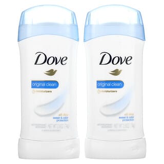Dove, Déodorant solide invisible, Original Clean, lot de 2, 74 g chacun