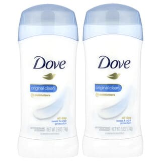 Dove, Neviditelný pevný deodorant, Original Clean, Twin Pack, 2 balení, 74 g