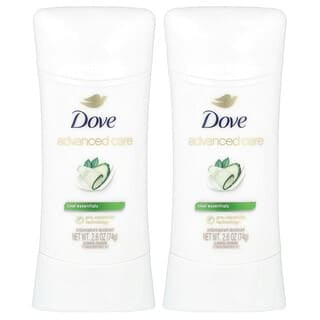 Dove, Advanced Care, Go Fresh, Desodorante antitranspirante, Cool Essentials, Paquete con 2 unidades, 74 g (2,6 oz) cada una