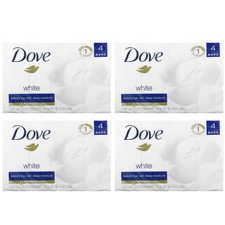 Dove, Pain de beauté hydratant en profondeur, Blanc, 4 barres, 106 g chacune