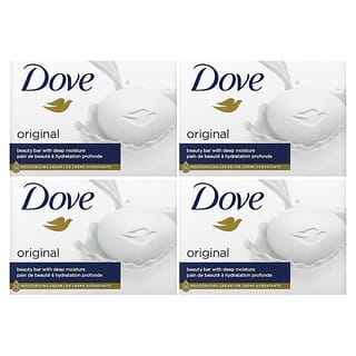 Dove, Barra de jabón de belleza con humectación profunda, Blanco, 4 barras, 106 g (3,75 oz) cada una