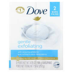 Dove, Beauty Bar Soap, Gentle Exfoliating, 2 Bars, 3.75 oz (106 g) Each