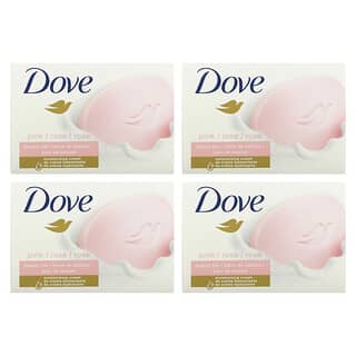 Dove, 深层保湿美容块皂，粉色，4 块，每块 3.75 盎司（106 克）