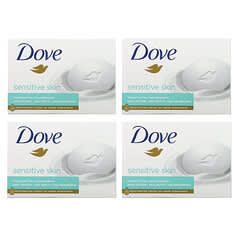 Dove, Beauty Bar Soap, Sensitive Skin, Fragrance Free, 4 Bars, 3.75 oz (106 g) Each