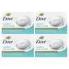 Dove (도브), 뷰티 바 비누, 민감성 피부용, 향료 무함유, 바 4개, 개당 106g(3.75oz)