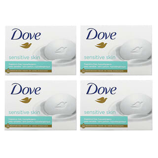Dove, 美化塊皁，敏感肌膚，無香，4 塊，每塊 3.75 盎司（106 克）