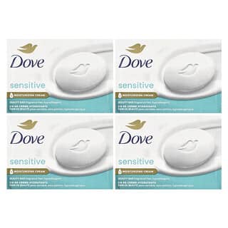 Dove, Pain de toilette pour peaux sensibles, Sans parfum, 4 pains, 106 g chacun